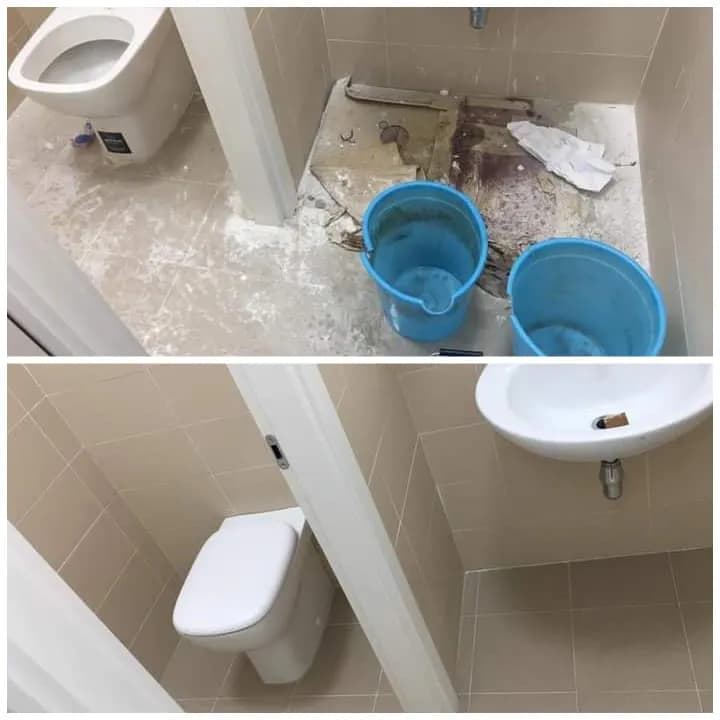 Curățenie post-renovare baie